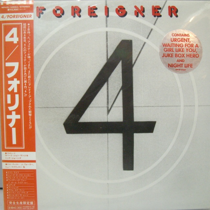 FOREIGNER	4	1981	Japan mini LP	Цена	4 200 ₽
